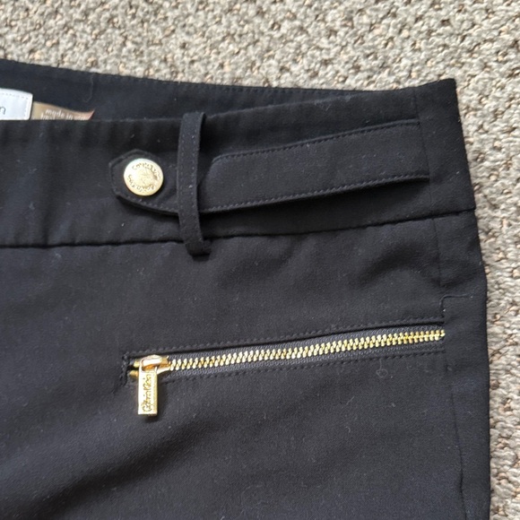 Calvin Klein Black Straight Leg Pants with Gold Accents - Picture 3 of 4